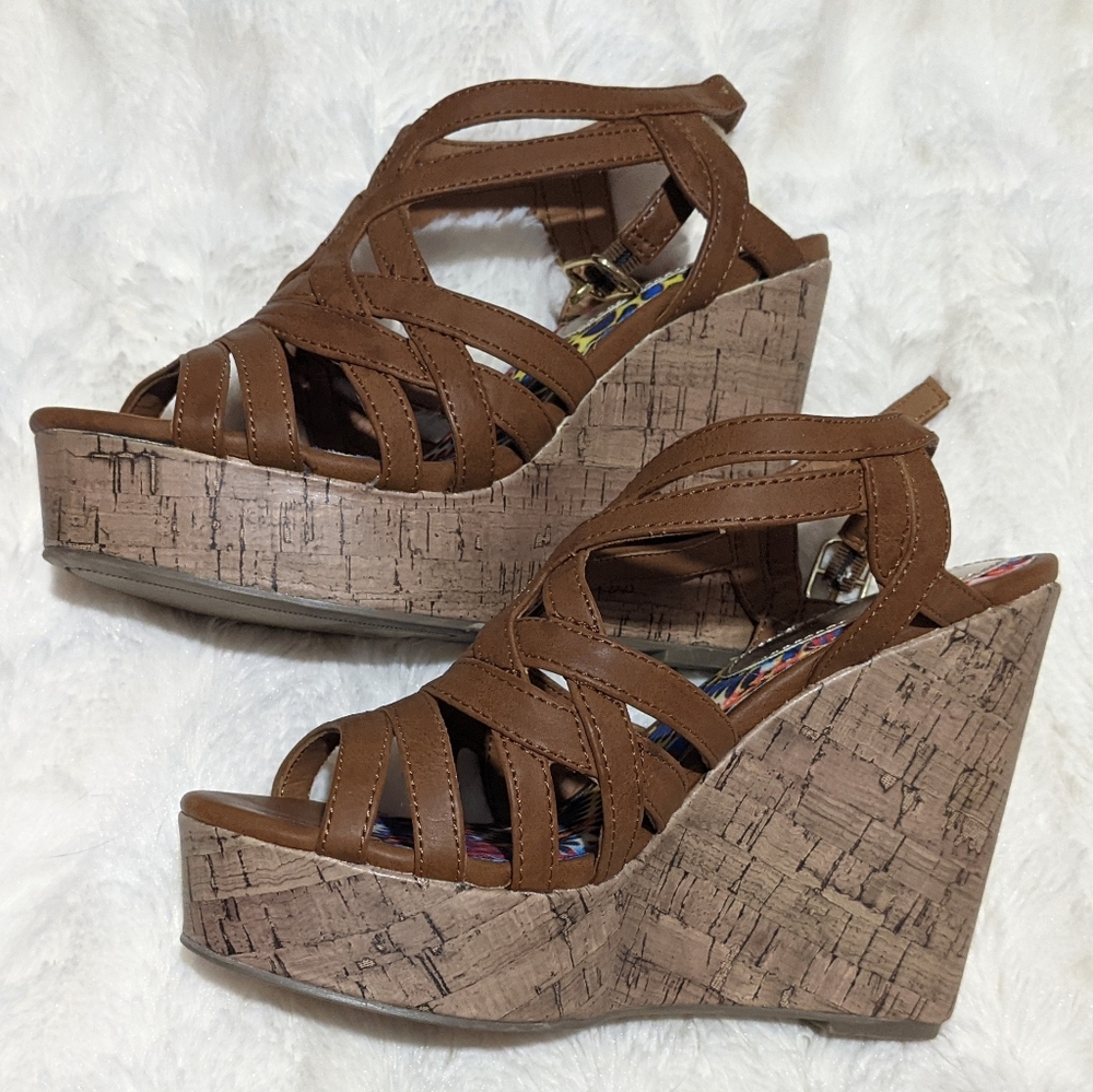 Madden Girl brown wedge sandals
